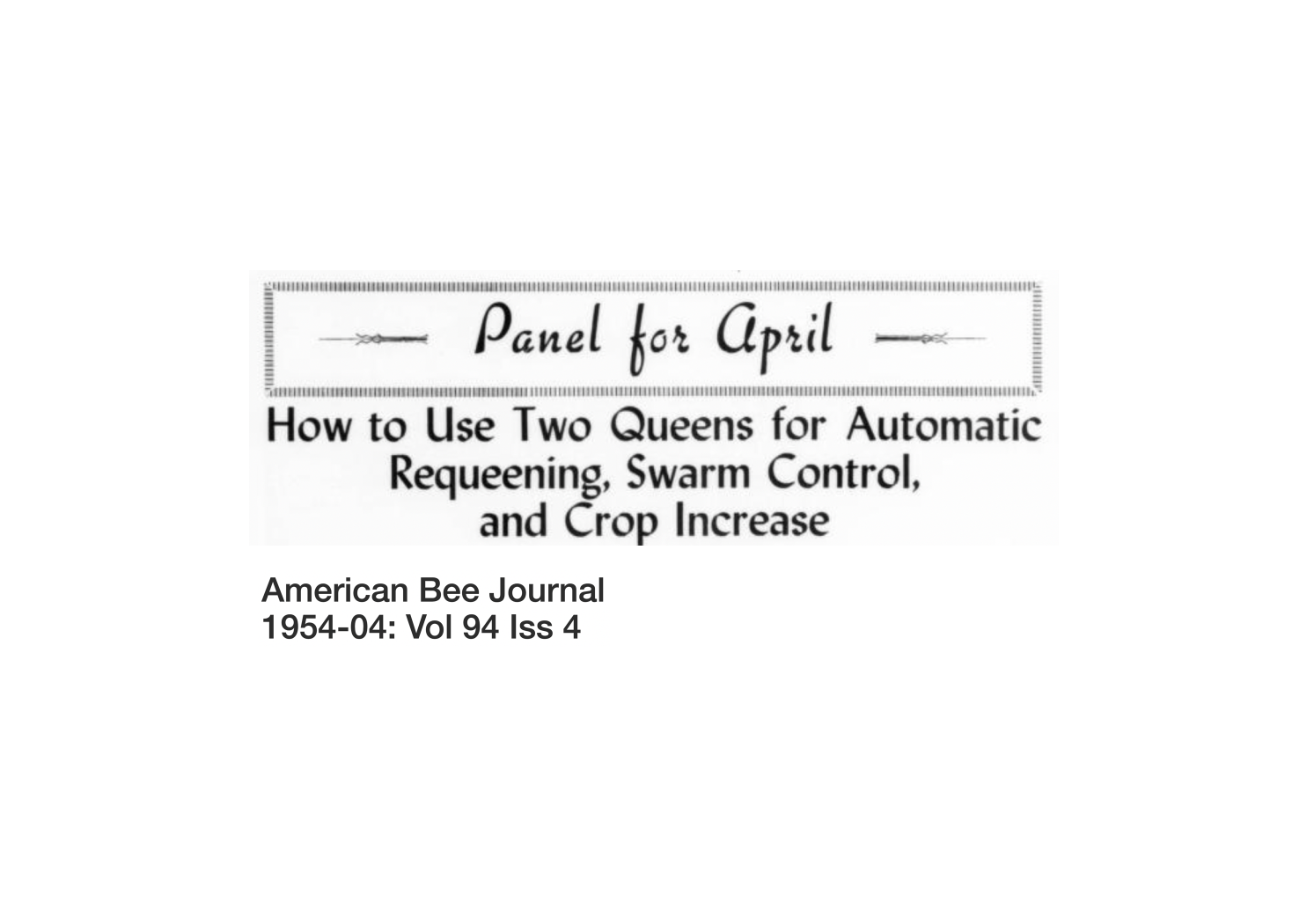 Panel for April 1952